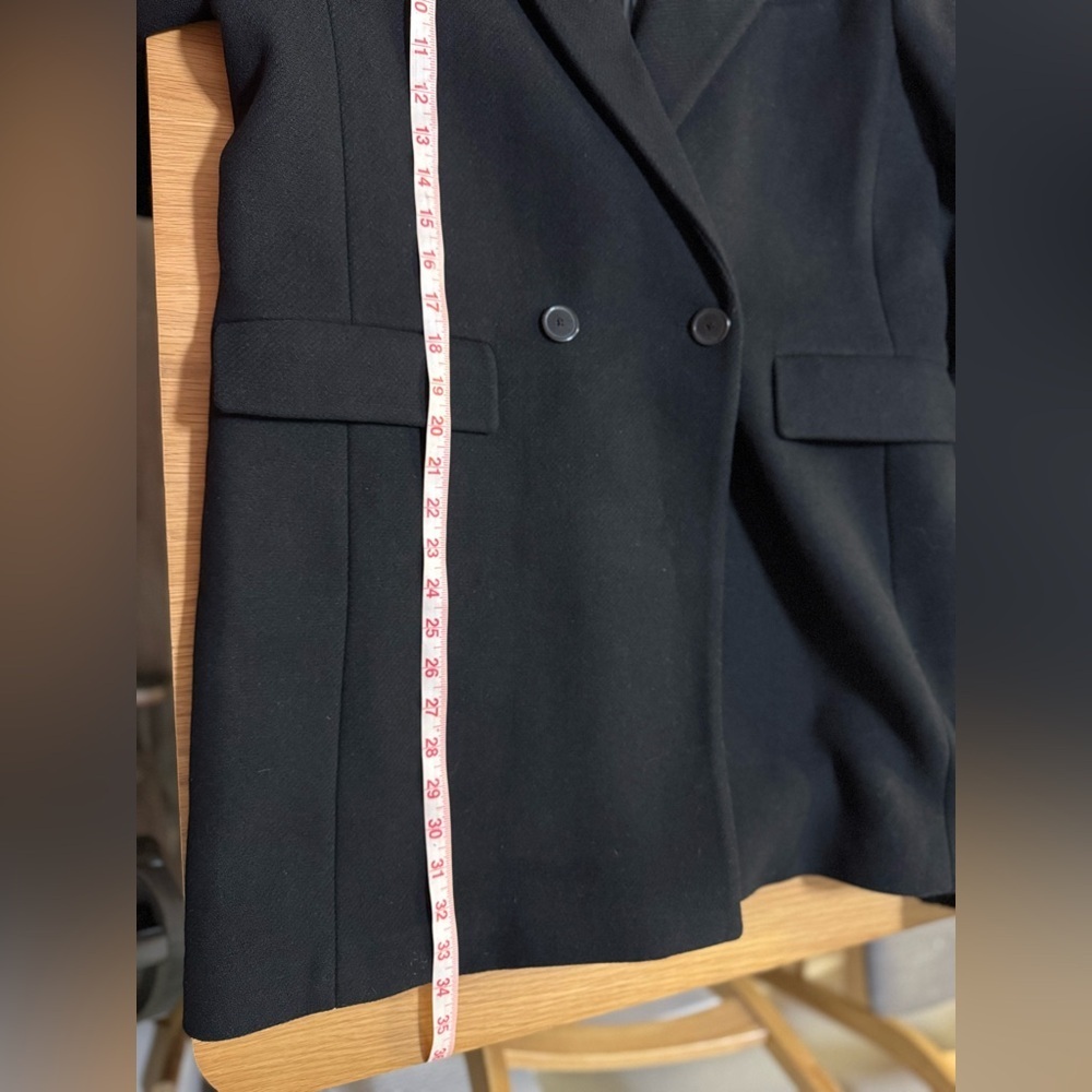 Mango Dali Wool Blend Black Coat NWT Women’s Size L Structured Blazer Coat - Picture 8 of 9